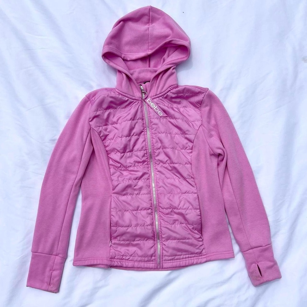 Bebe pink sport down lined jacket size large